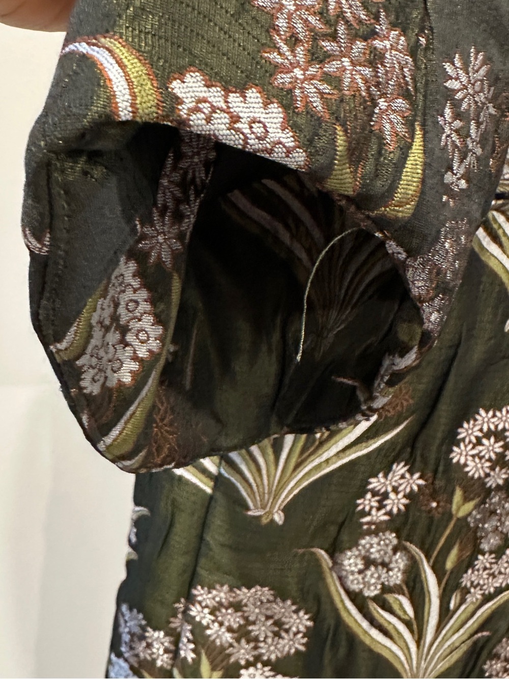 H&M Jacquard Floral Cocoon Open Front Jacket Coat Size 4 - Picture 9 of 11